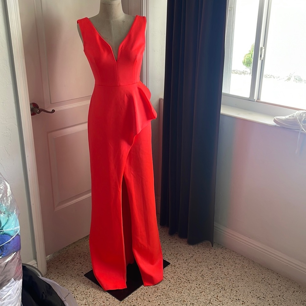 Eve by Black Halo Neon Coral Neoprene Gown